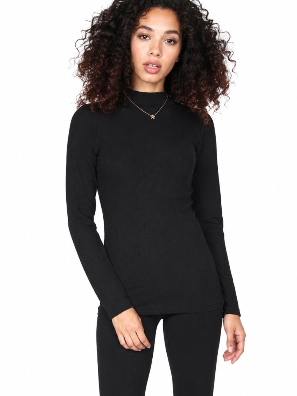 M. Rena Warm Ribbed Turtle Neck Long Sleeve Pullover Casual Tee Top. One Size - Picture 7 of 10